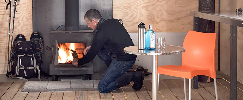 Open Hearth Wood Fireplace Installation in Maple Bay, BC