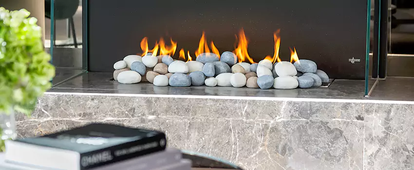 Double-Height Fireplace Design Refurbishment in Maple Bay, British Columbia